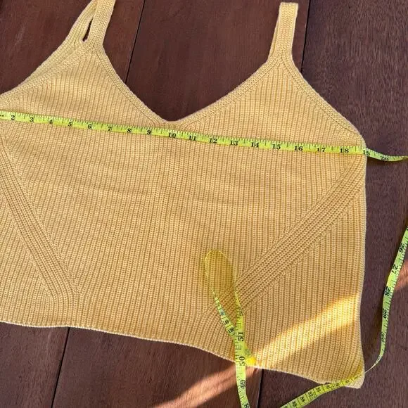 One Grey Day Orson Knit Crop Tank Cotton Silk Blend Sunbeam Butter Yellow Sz Med - Picture 13 of 14